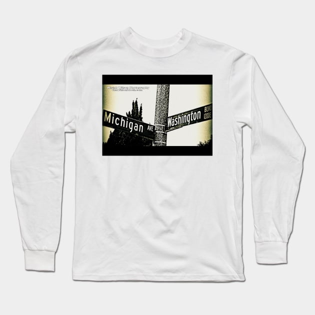 Michigan Avenue & Washington Boulevard, Pasadena, California by Mistah Wilson Long Sleeve T-Shirt by MistahWilson